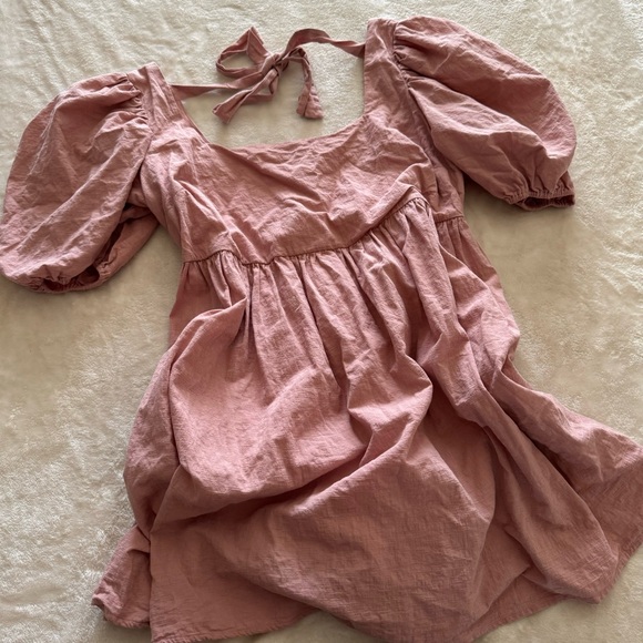 ARULA Kaelie Puff Sleeve Babydoll Mini Dress Size A 1X PINK - Picture 4 of 10